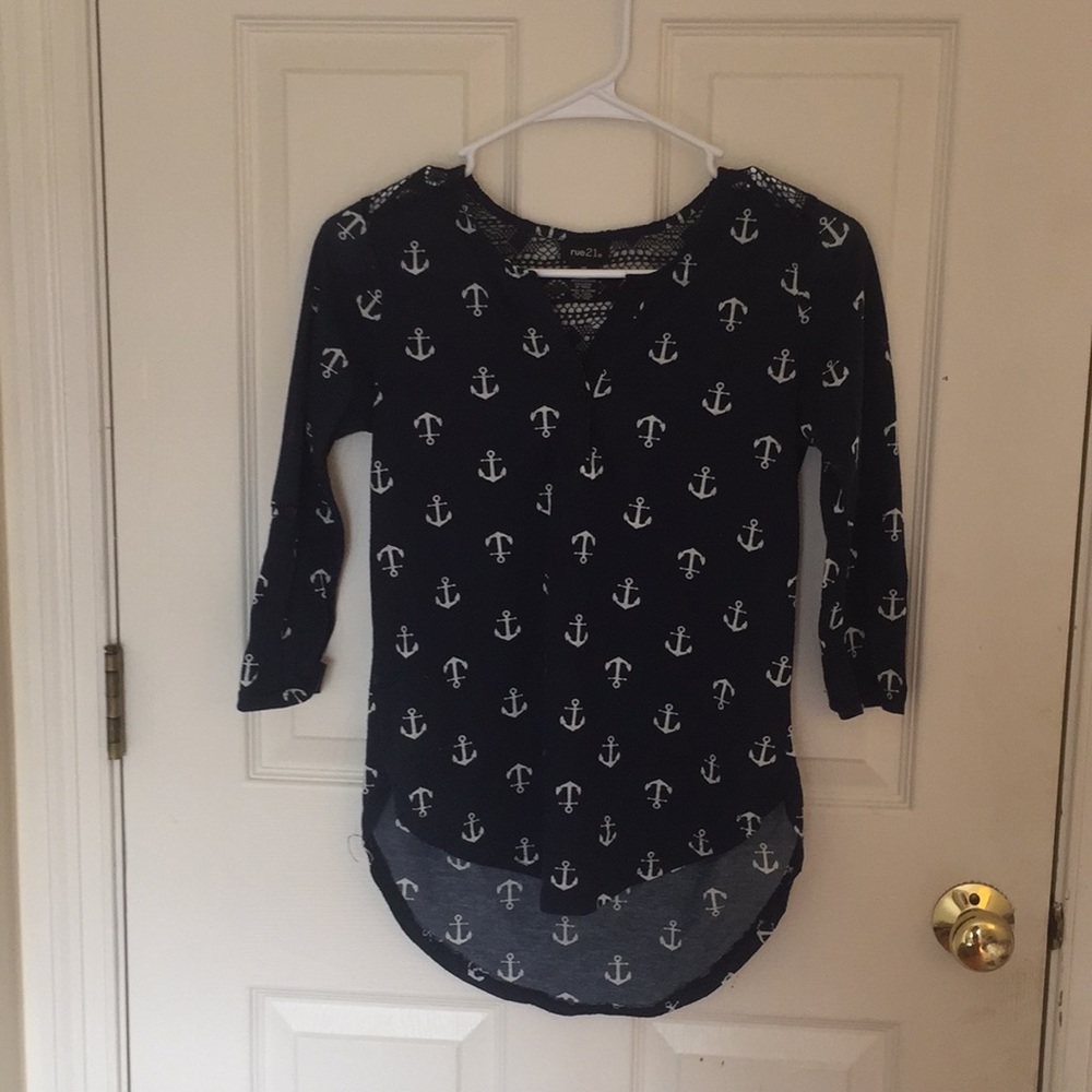 Rue21 anchor top with lace back